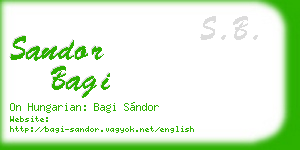 sandor bagi business card